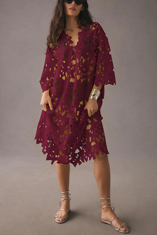Solmira | Eyelet Lace Midi Dress