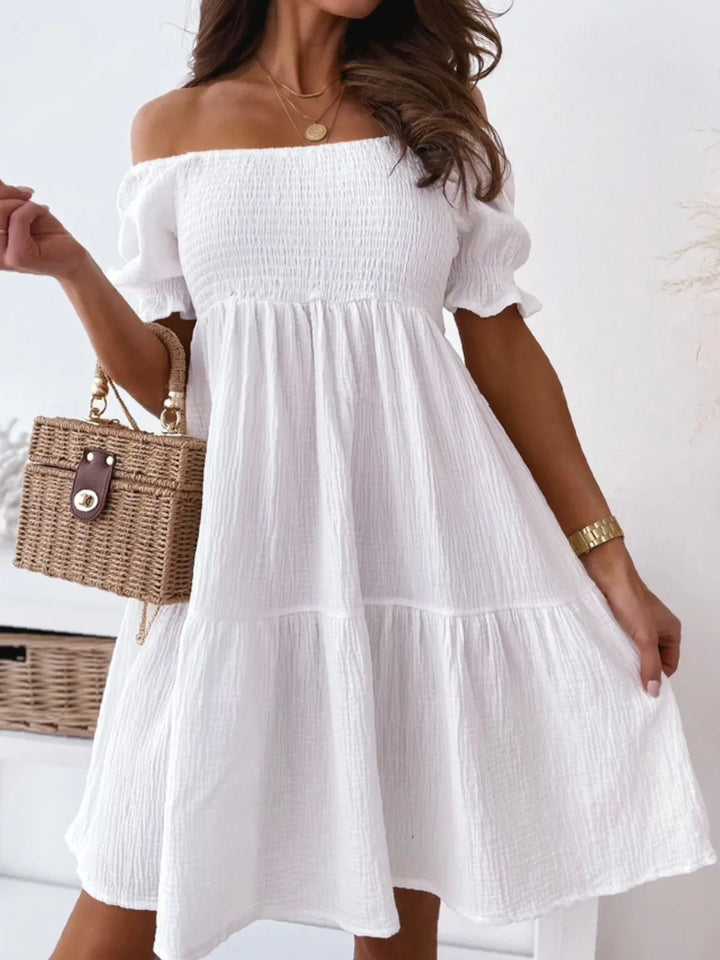 Maerise | Smocked Off-Shoulder Mini Dress