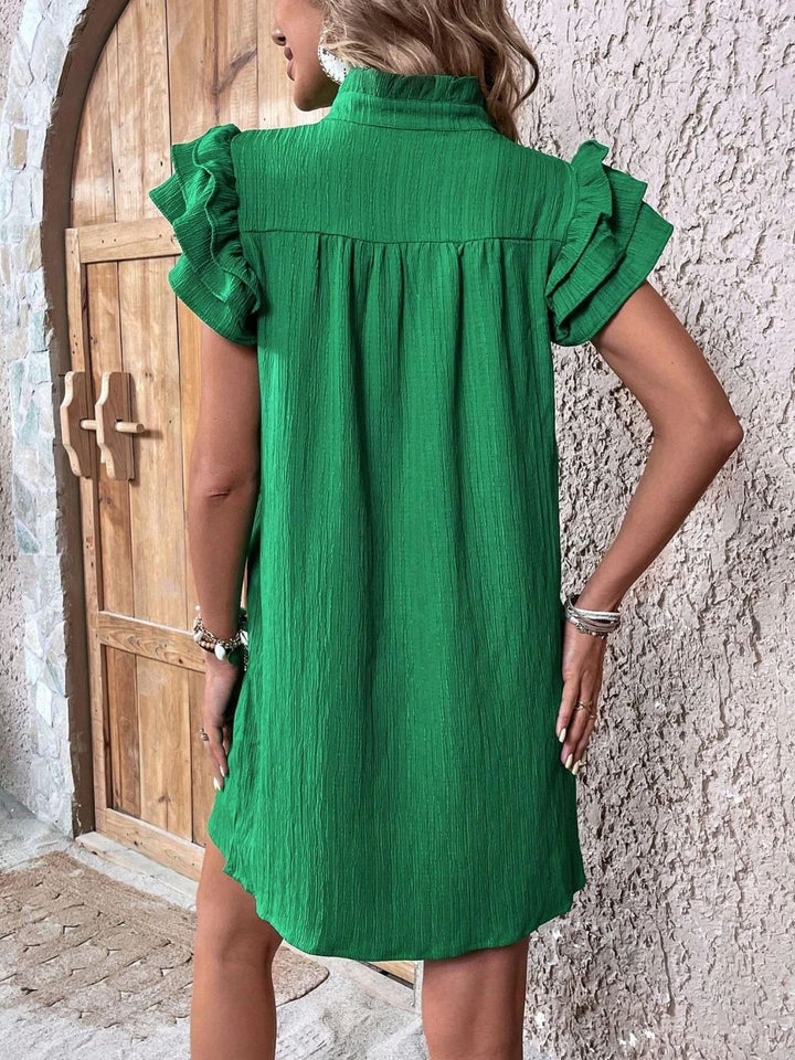Vaelise | Ruffled Cap Sleeve Mini Dress