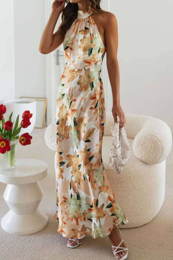 Solmira | Floral Halter Maxi Dress
