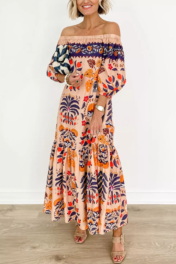 Maréa | Off-Shoulder Boho Maxi Dress