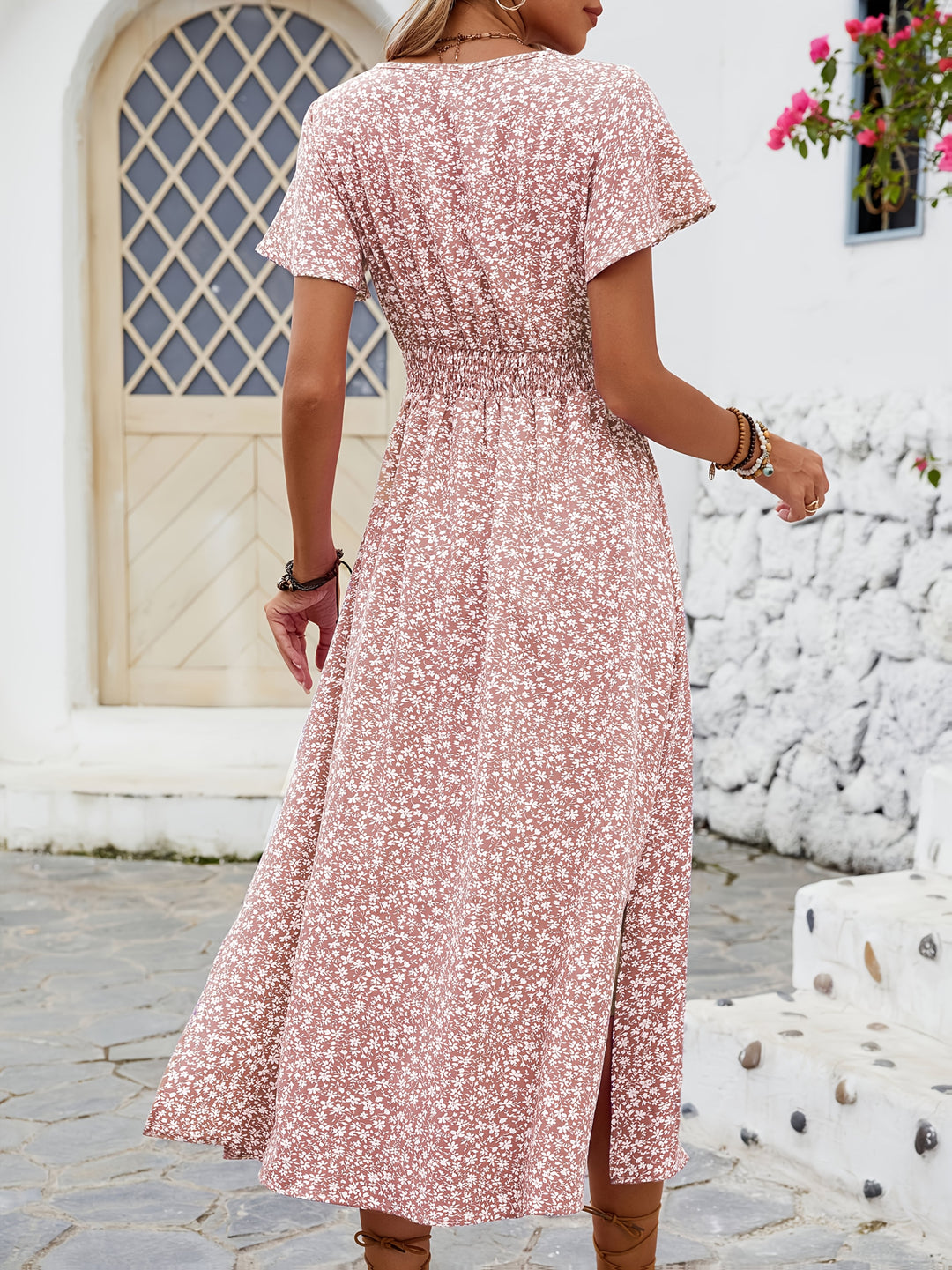 Amara | Robe Maxi Fleurie Fendue