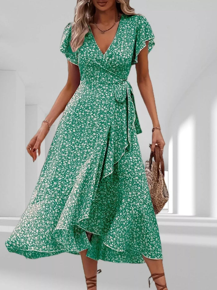 Ashley | Floral Wrap Midi Dress