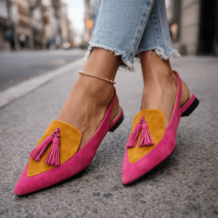 Lora | Tassel Slingback Flats