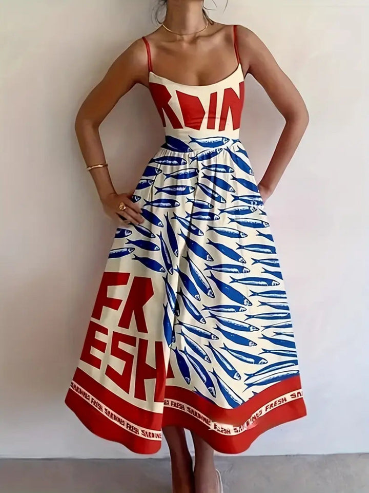 Maréa | Coastal Print Midi Dress