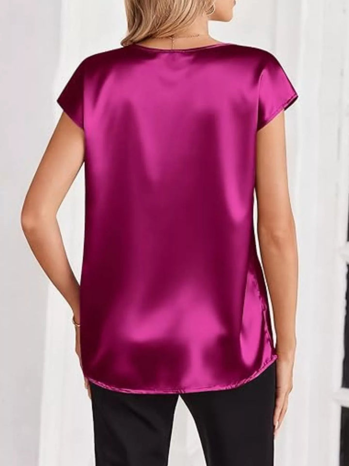 Nicole | Satin V-Neck Blouse