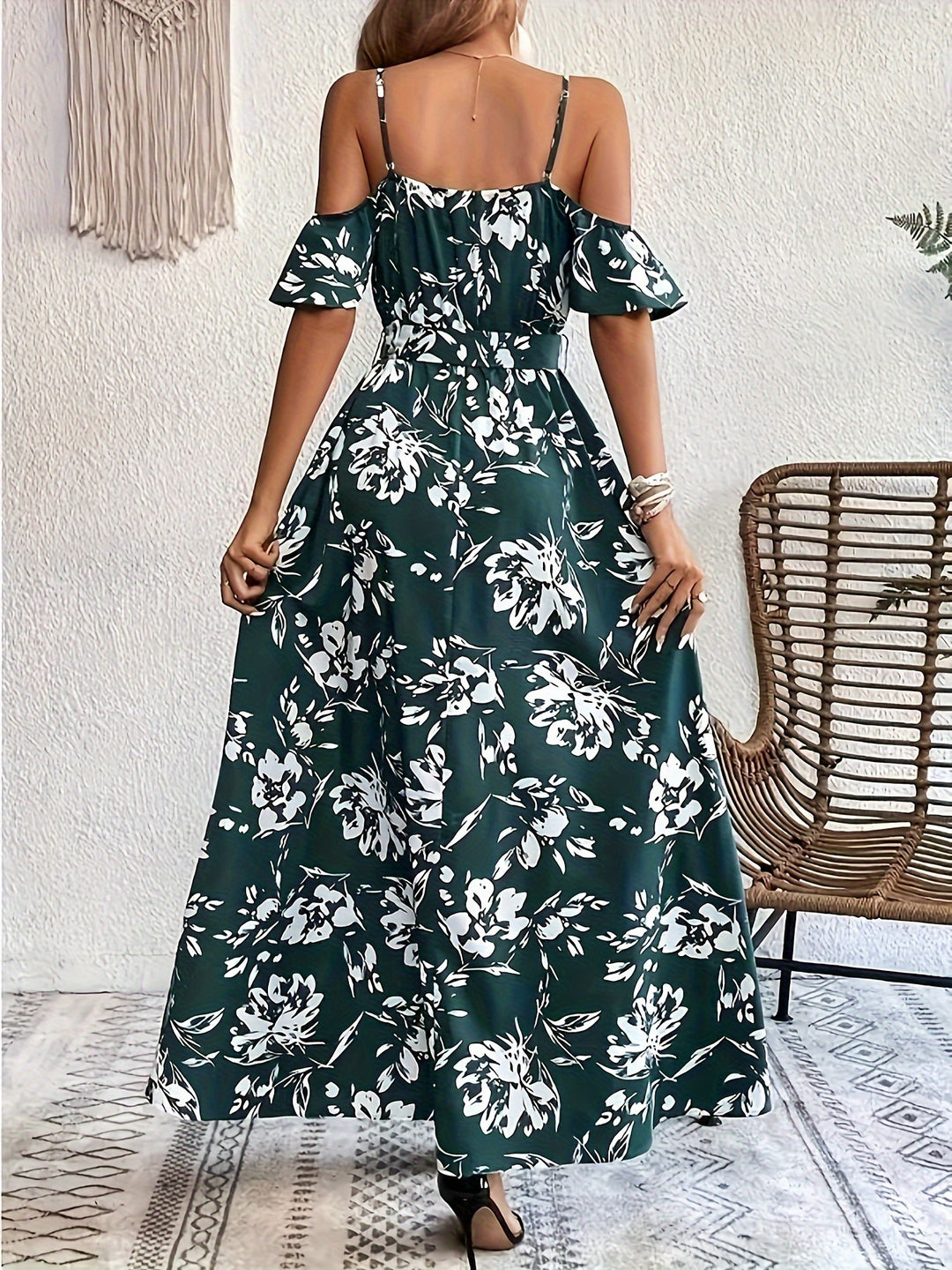 Elodie | Robe Maxi Fleurie à Bretelles