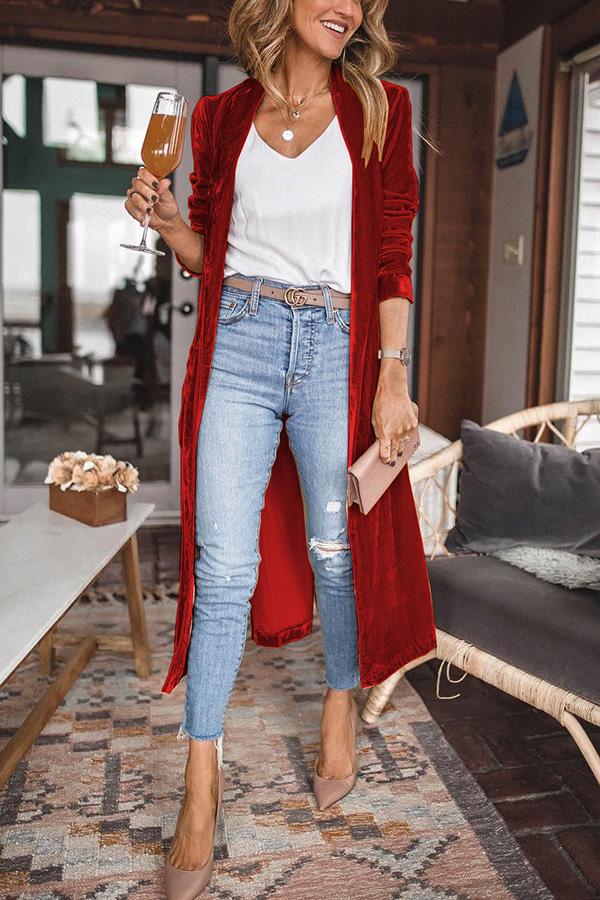 Calyra | Velvet Longline Shirt