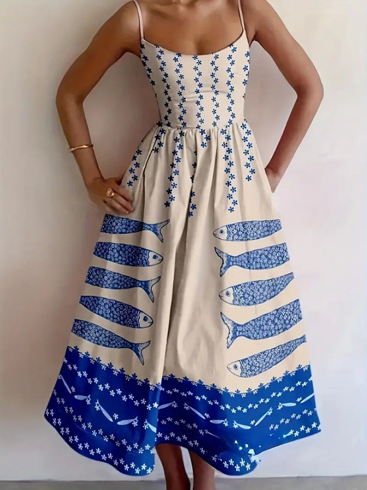 Maréa | Coastal Print Midi Dress