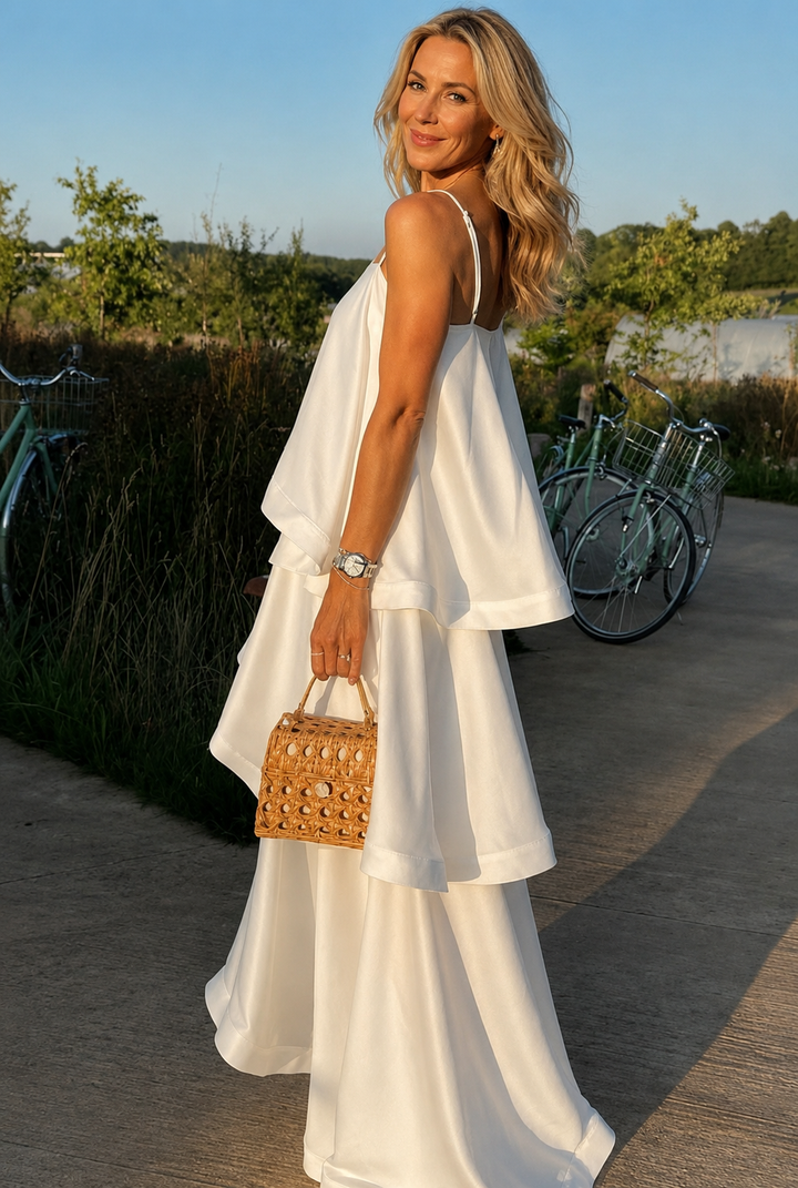 Eloria | Layered Satin Maxi Dress