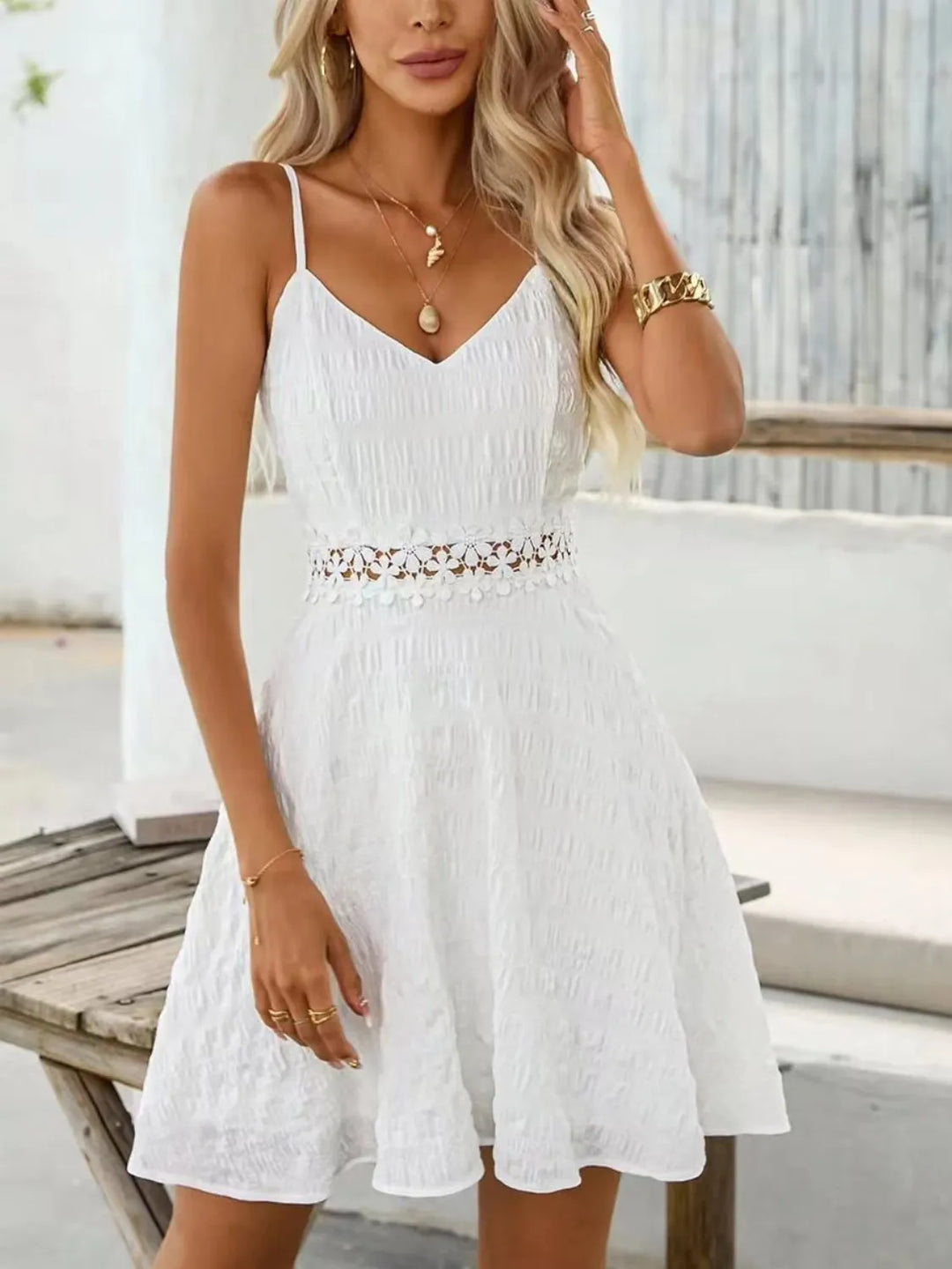 Vina | Lace Detail Mini Dress