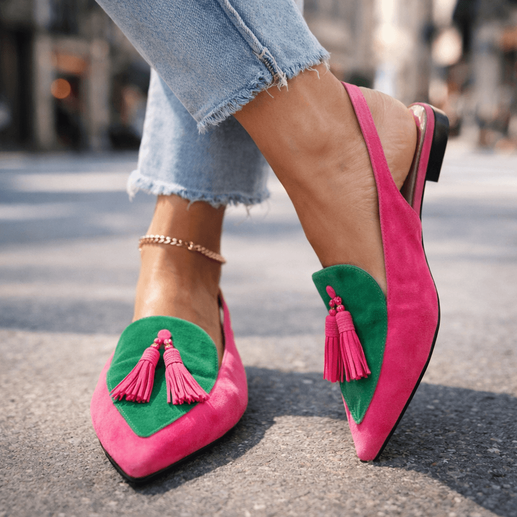 Lora | Tassel Slingback Flats