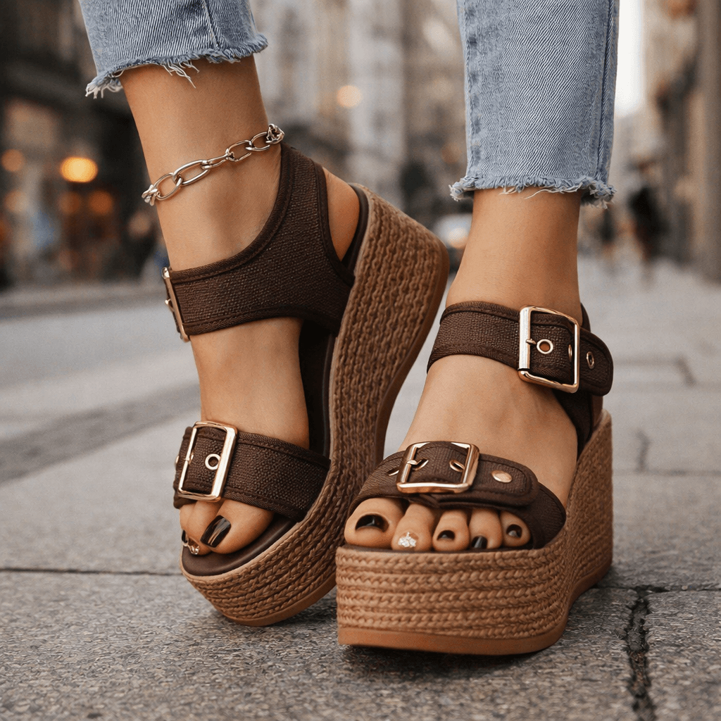 Namia | Buckle Platform Wedges