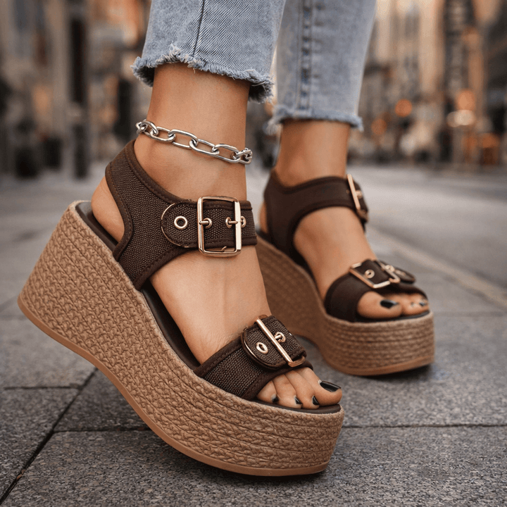 Namia | Buckle Platform Wedges