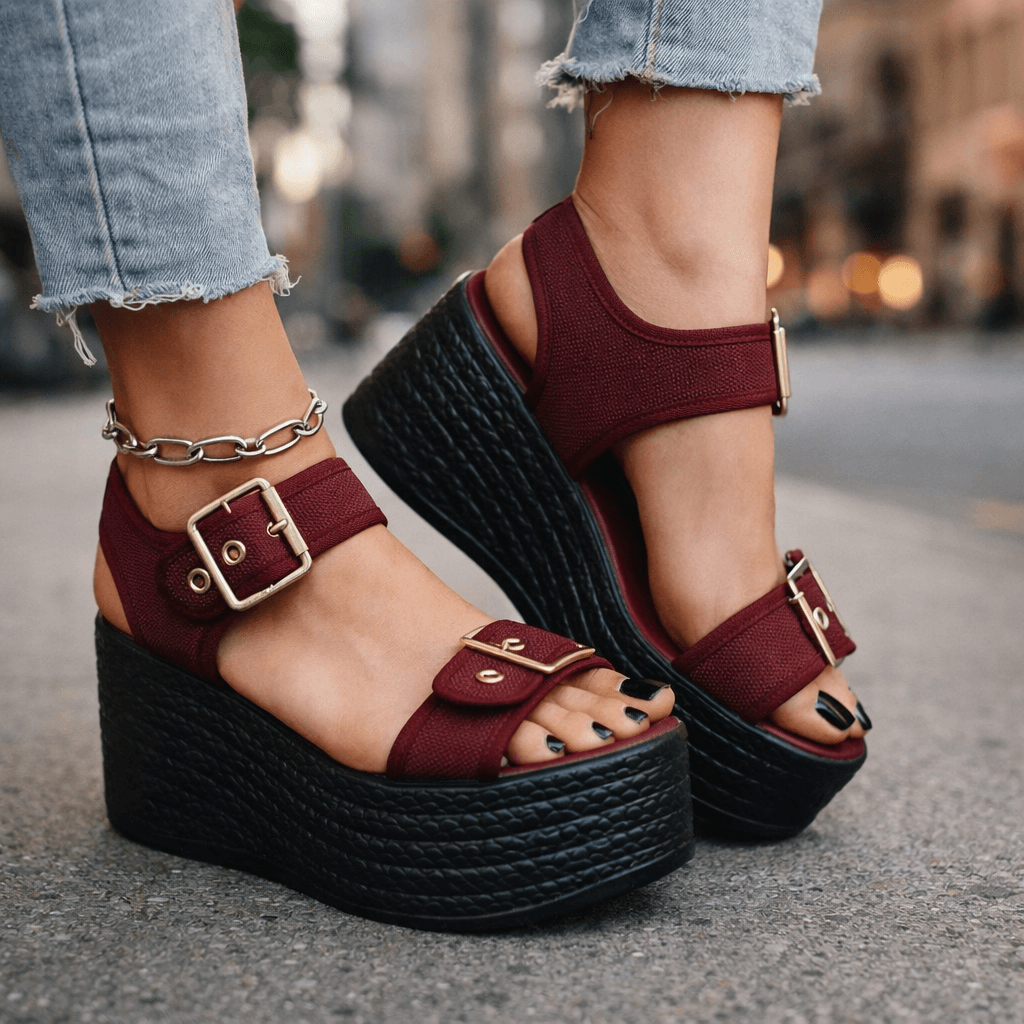 Namia | Buckle Platform Wedges