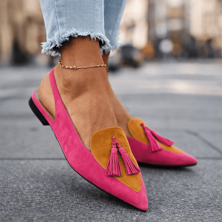 Lora | Tassel Slingback Flats
