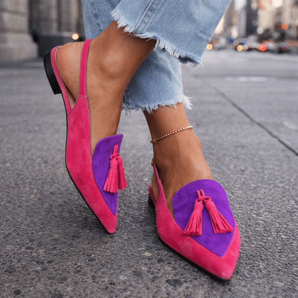 Lora | Tassel Slingback Flats