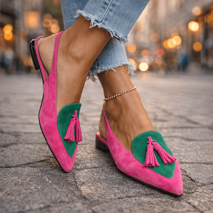 Lora | Tassel Slingback Flats