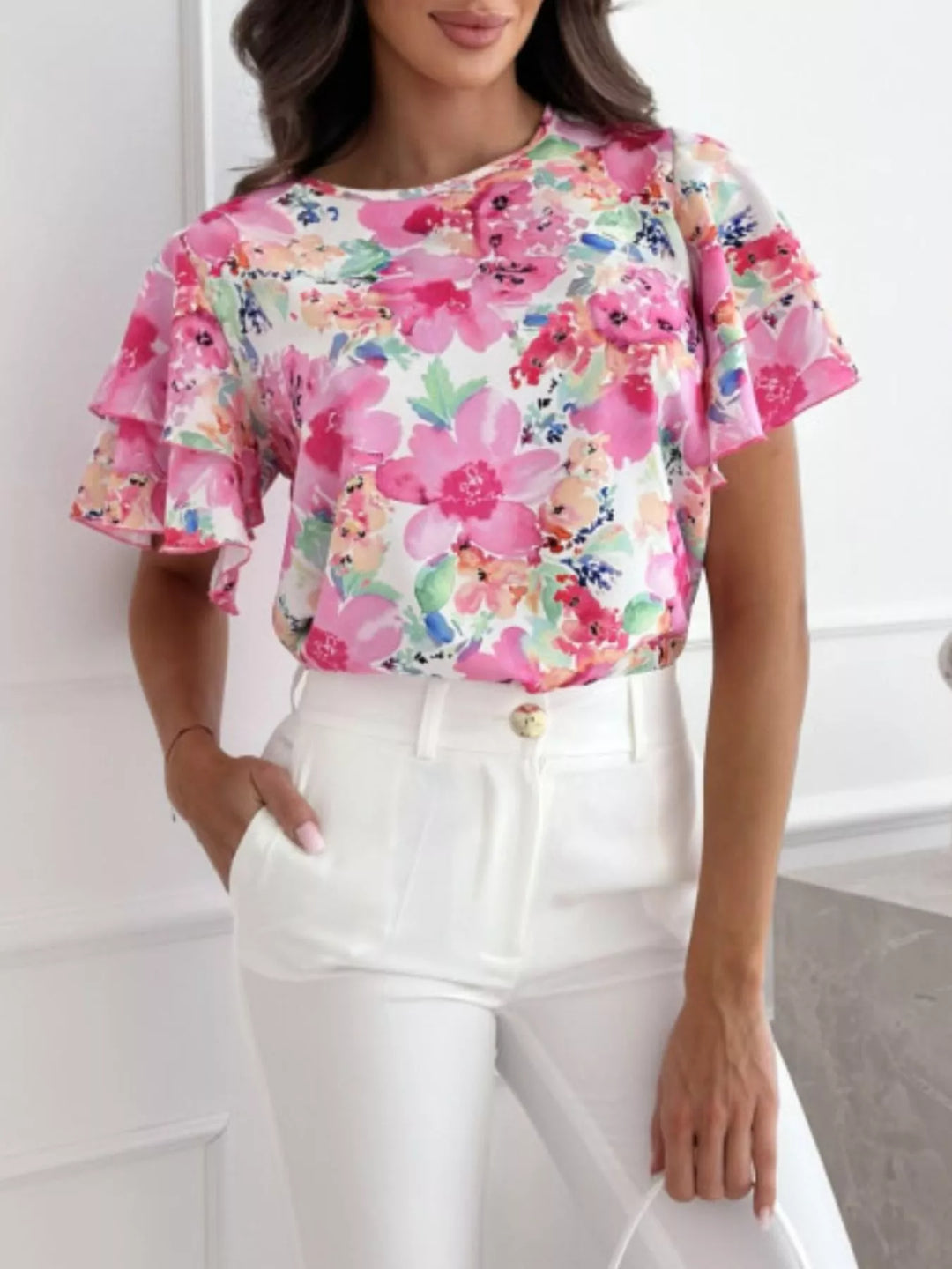 Seraphine | Floral Ruffle Blouse