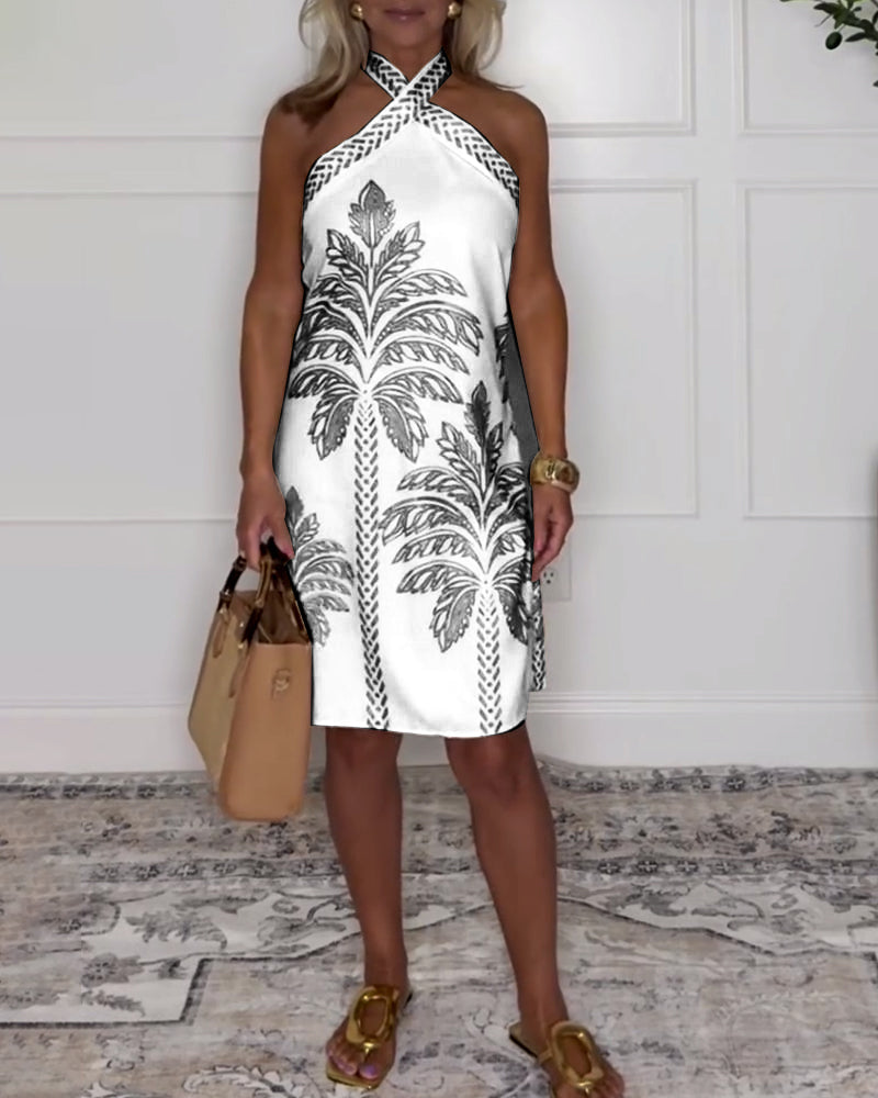 Courtney | Cross Halter Midi Dress