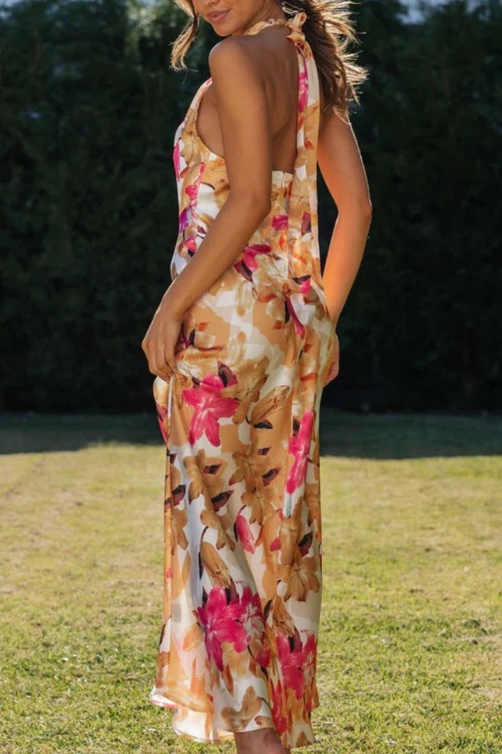 Solmira | Floral Halter Maxi Dress