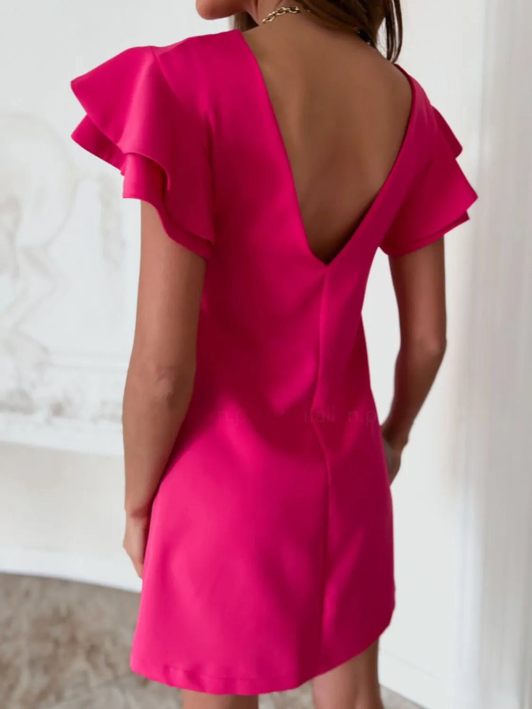 Sorélie | Ruffled Backless Mini Dress