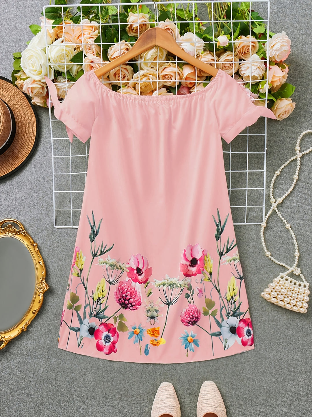 Fiona | Off-Shoulder Floral Mini Dress