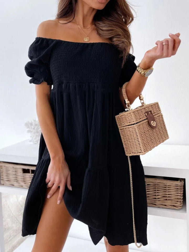 Maerise | Smocked Off-Shoulder Mini Dress