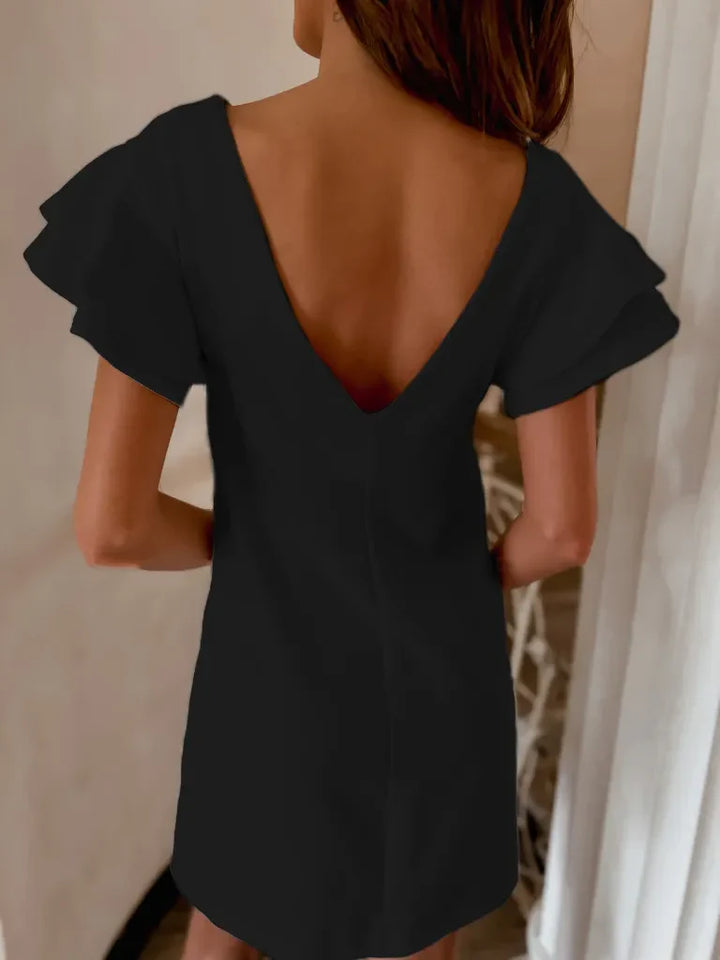 Sorélie | Ruffled Backless Mini Dress