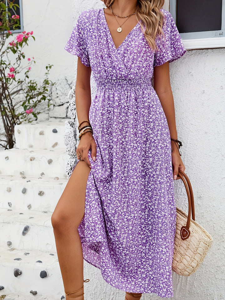 Amara | Robe Maxi Fleurie Fendue