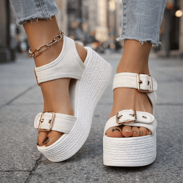 Namia | Buckle Platform Wedges