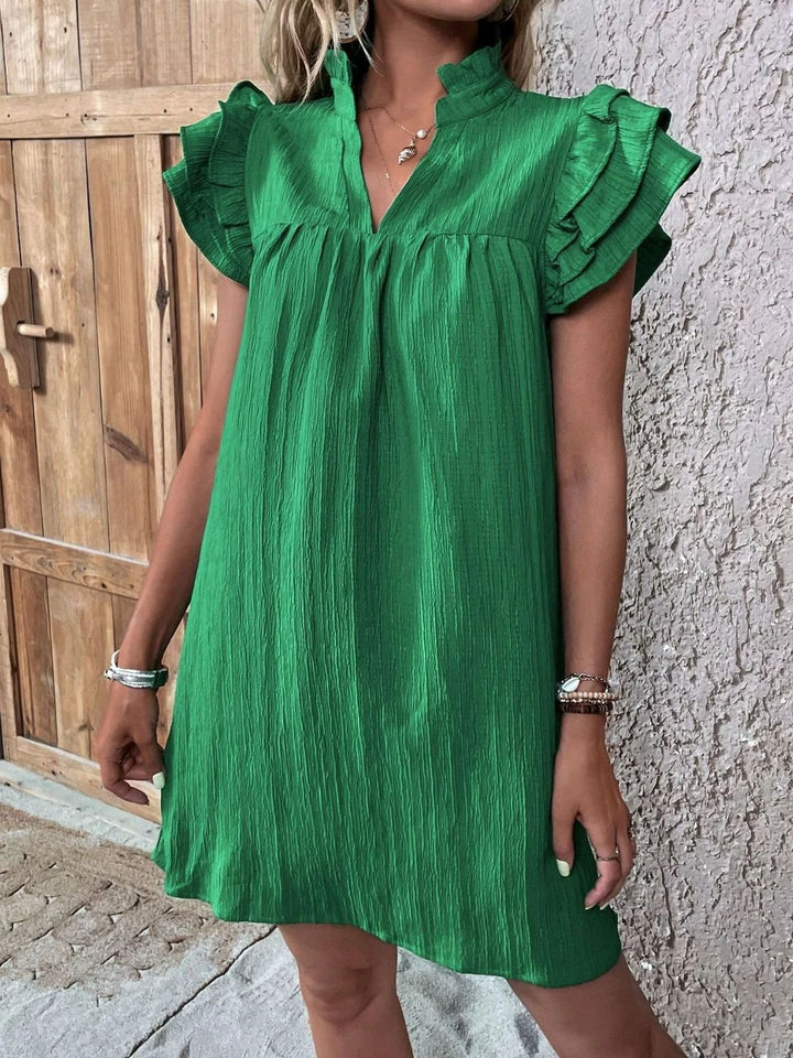 Vaelise | Ruffled Cap Sleeve Mini Dress
