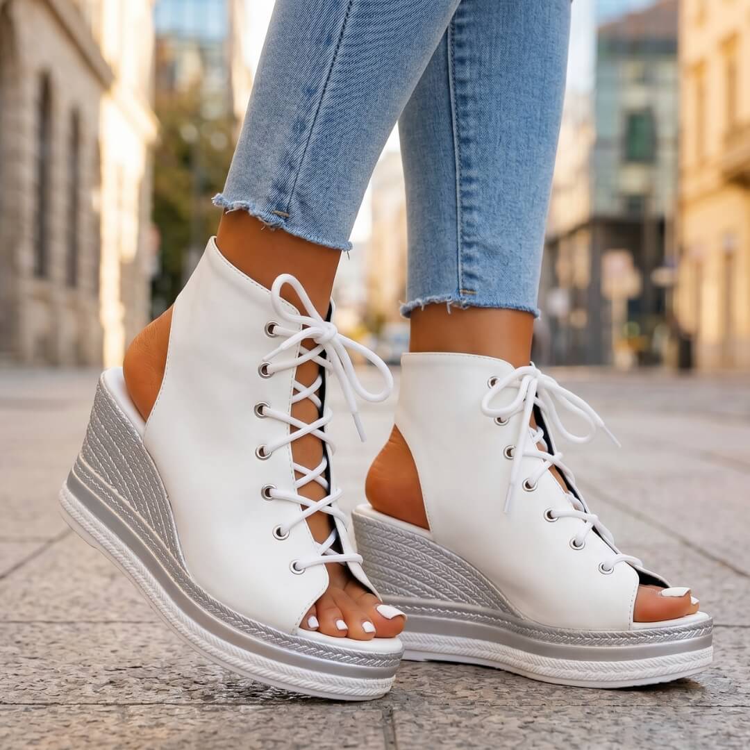 Zevira | Lace-Up Wedge Sandals