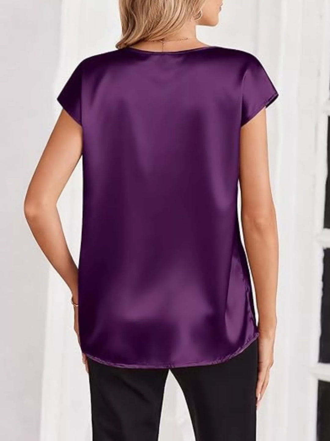 Nicole | Satin V-Neck Blouse