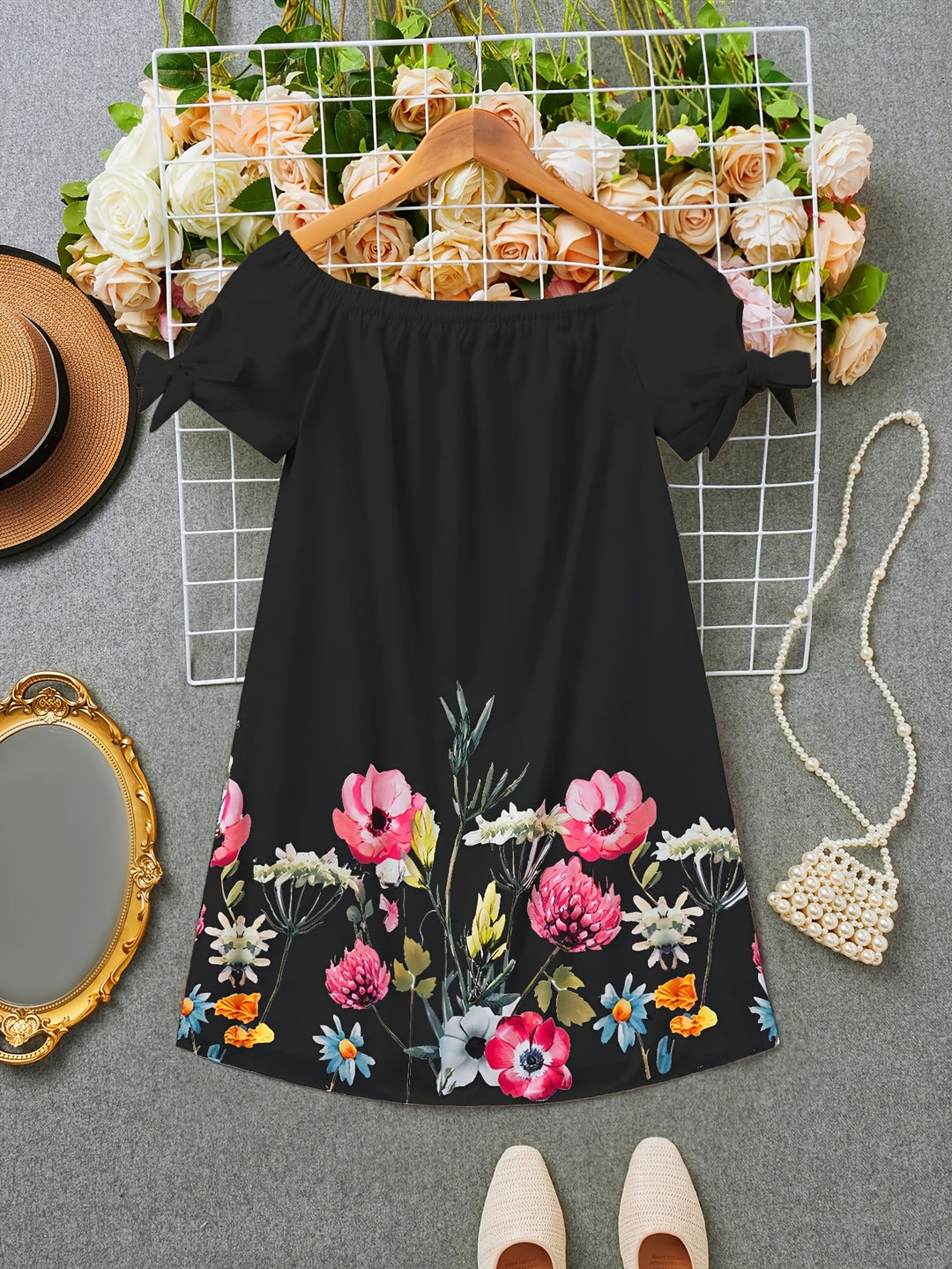 Fiona | Off-Shoulder Floral Mini Dress