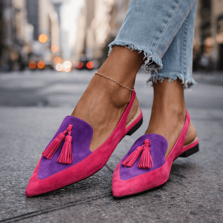 Lora | Tassel Slingback Flats