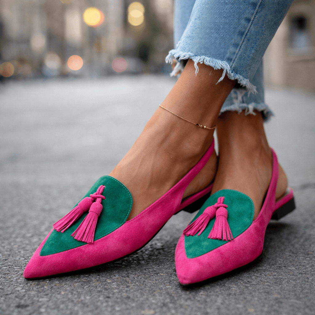 Lora | Tassel Slingback Flats