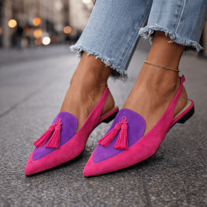 Lora | Tassel Slingback Flats