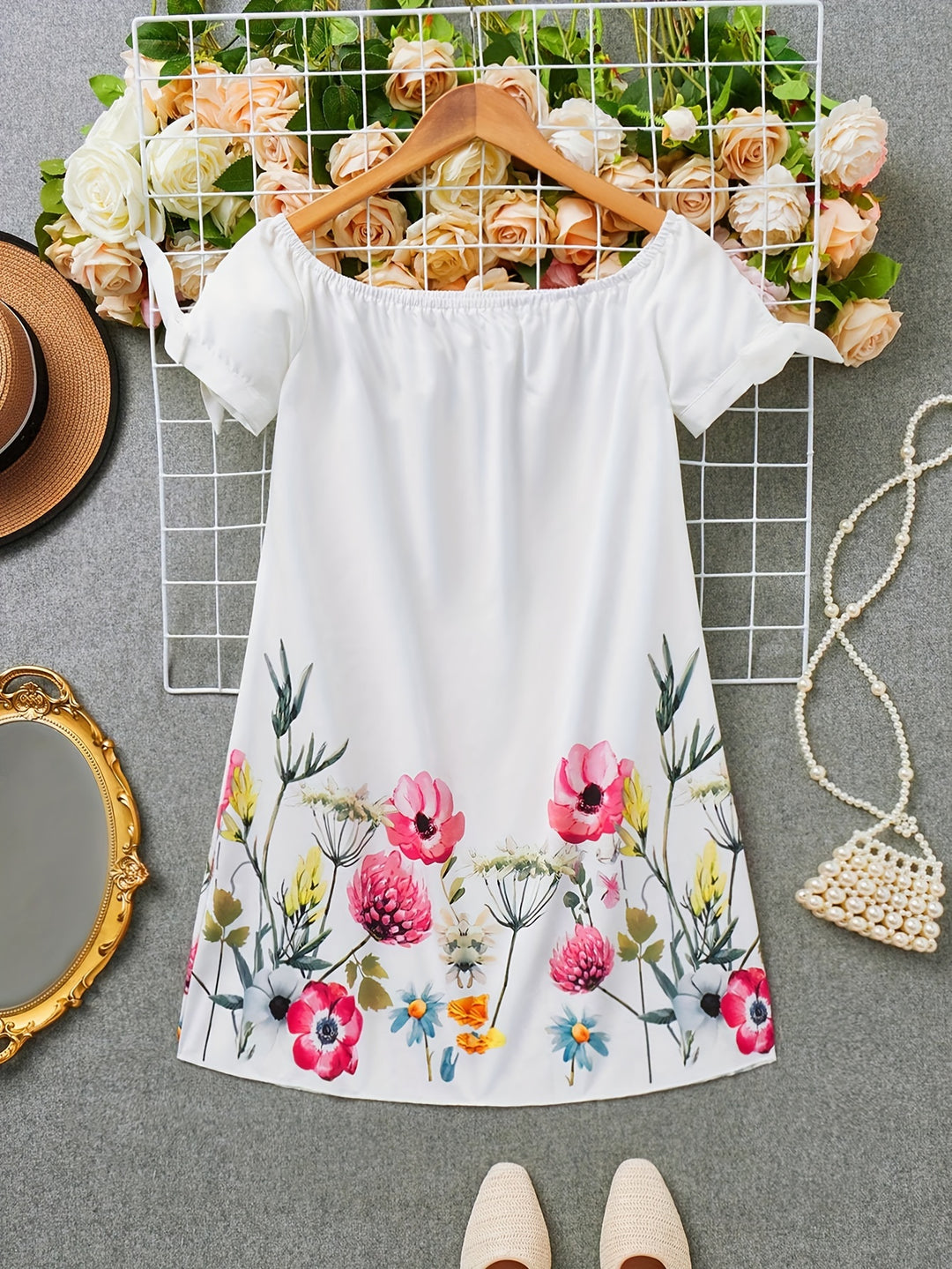 Fiona | Off-Shoulder Floral Mini Dress