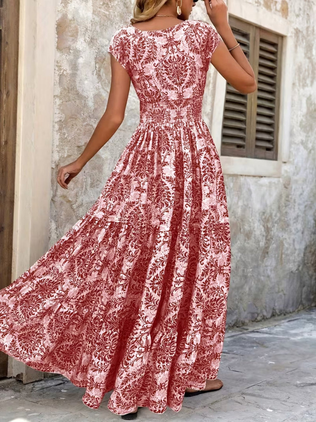 Solara | Printed Tiered Maxi Dress