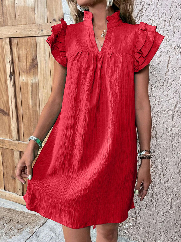 Vaelise | Ruffled Cap Sleeve Mini Dress