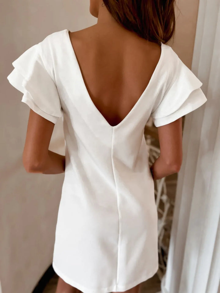 Sorélie | Ruffled Backless Mini Dress