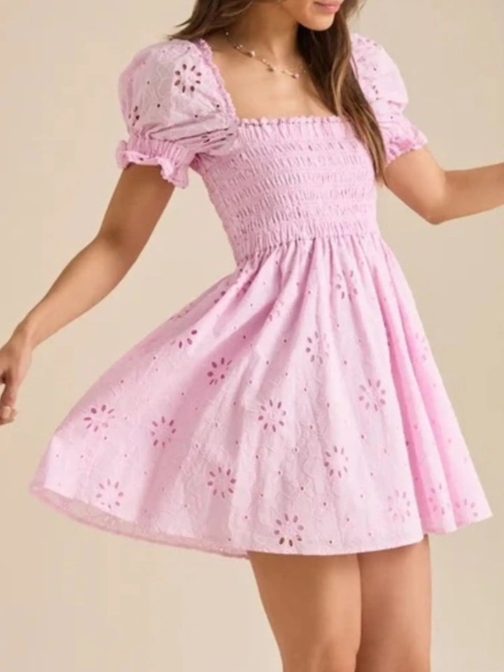 Lunéa | Eyelet Smocked Mini Dress