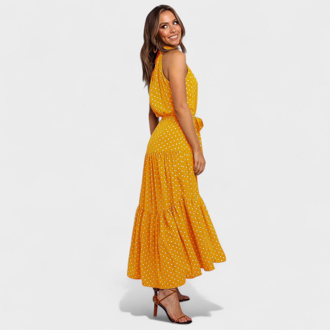 Céleste | Polka Dot Maxi Dress