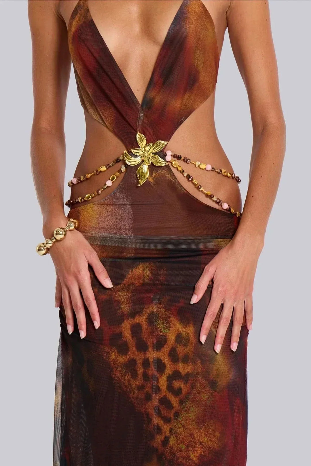 Zafira | Cut-Out Halter Maxi Dress