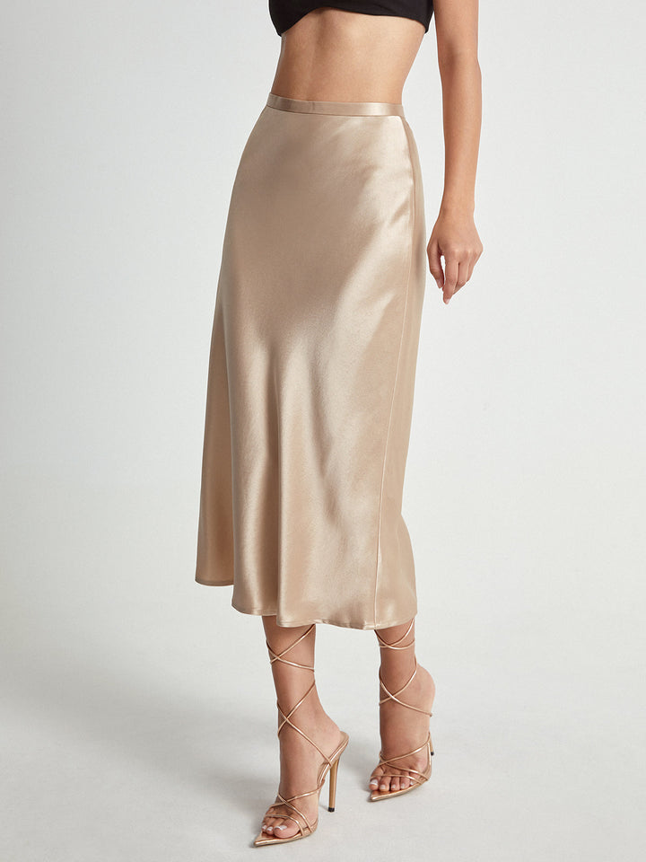 Aveline | Satin Midi Skirt
