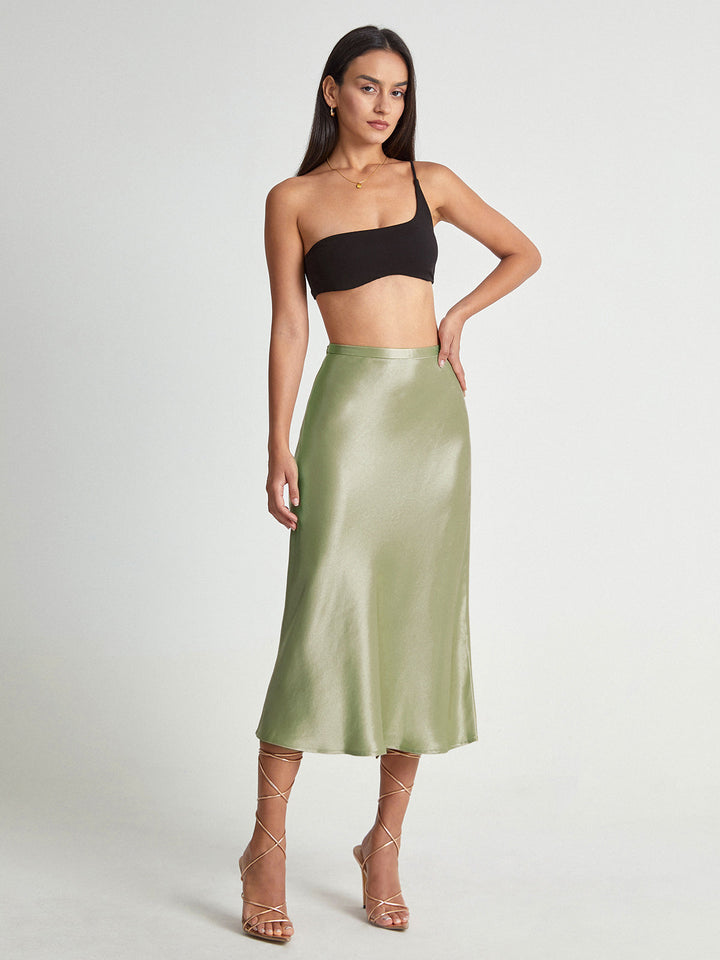Aveline | Satin Midi Skirt