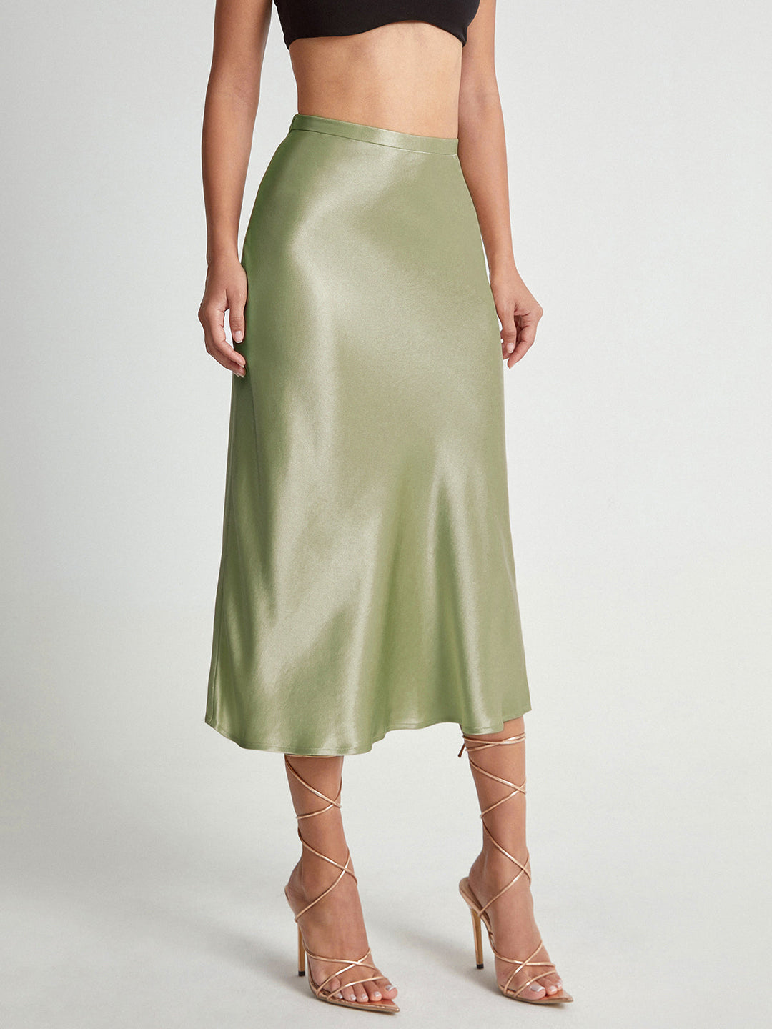 Aveline | Satin Midi Skirt