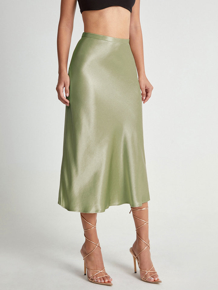 Aveline | Satin Midi Skirt