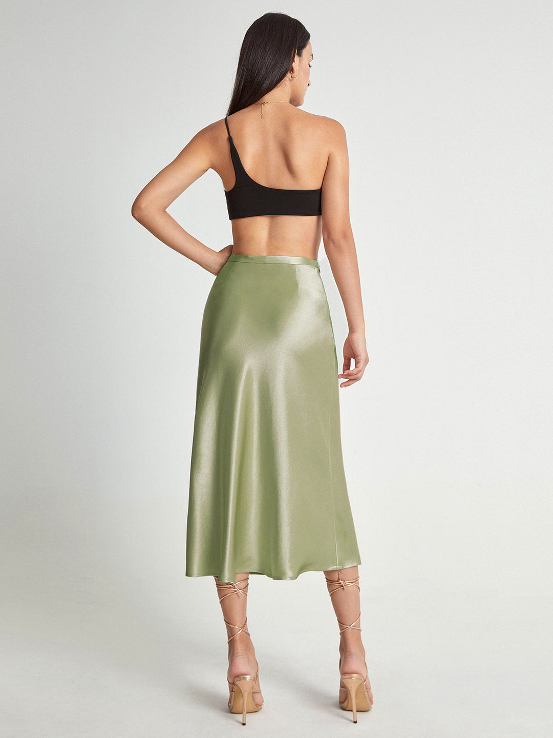 Aveline | Satin Midi Skirt
